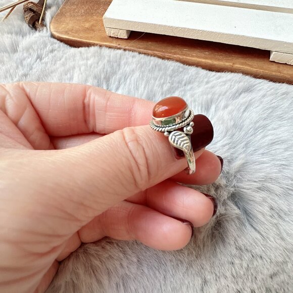 New Carnelian Sterling Silver Ring - Picture 2 of 5